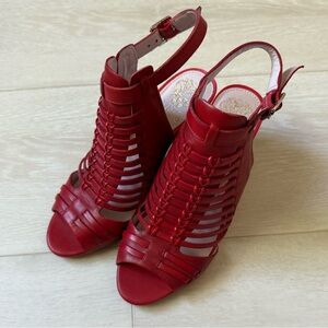 Vince Camuto Red Slingback Heels with Glossy Finish